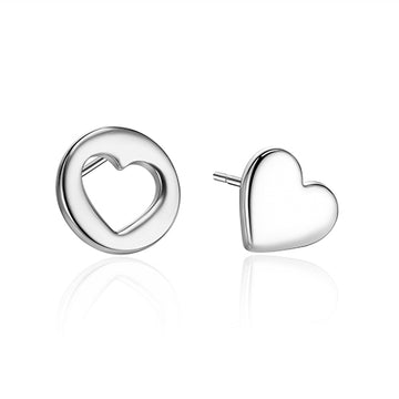 Asymmetric Hollow Heart Shape Earrings