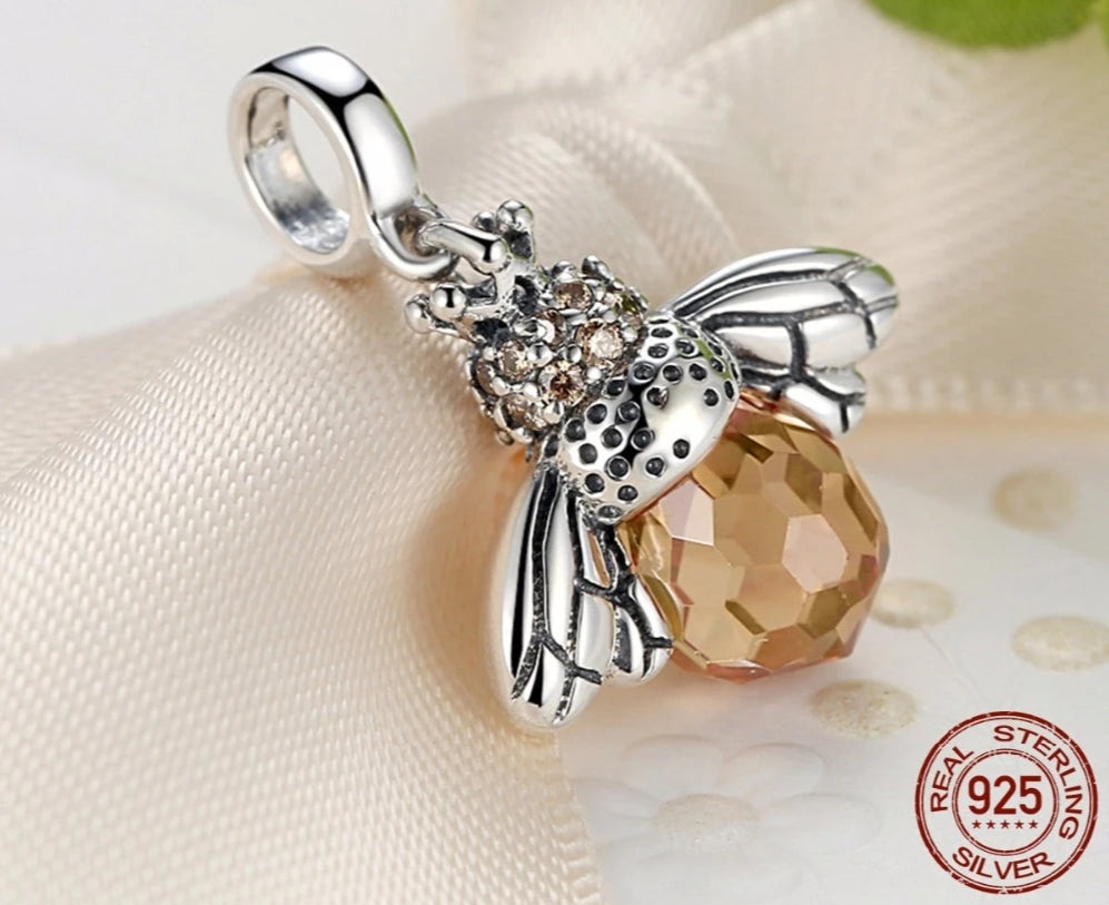 Dancing Bees Necklace - 925 Sterling Silver