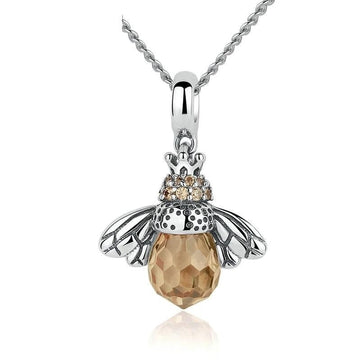 Dancing Bees Necklace - 925 Sterling Silver