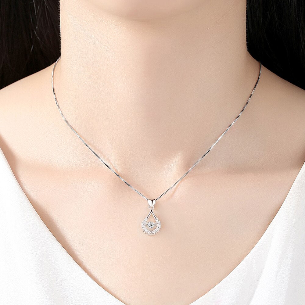 Water Drop Crystal Pendant Necklace