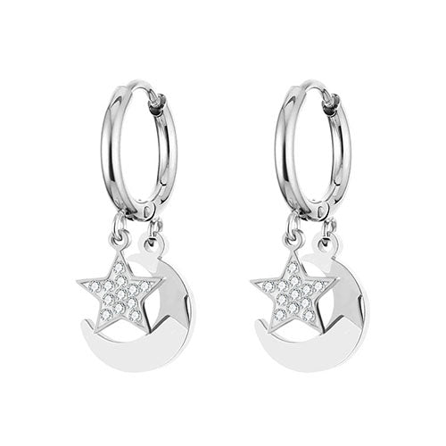 Fashion Heart Star Lock Earrings