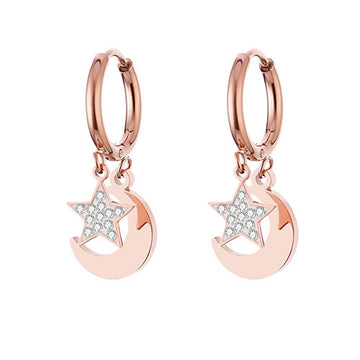 Fashion Heart Star Lock Earrings