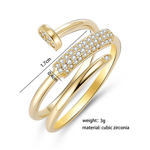 Gold Silver Color Nail Rings for Women