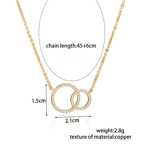 Women's Double Round Geometric Pendant Choker Necklace