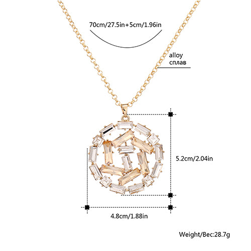 Trendy Round Geometric Pendant Necklace For Women