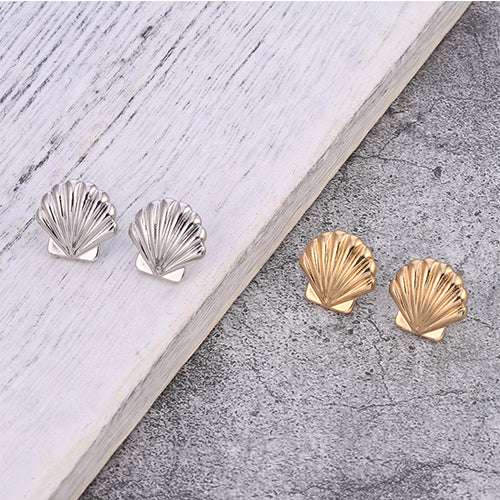 Stainless Steel Shell Small Stud Earrings