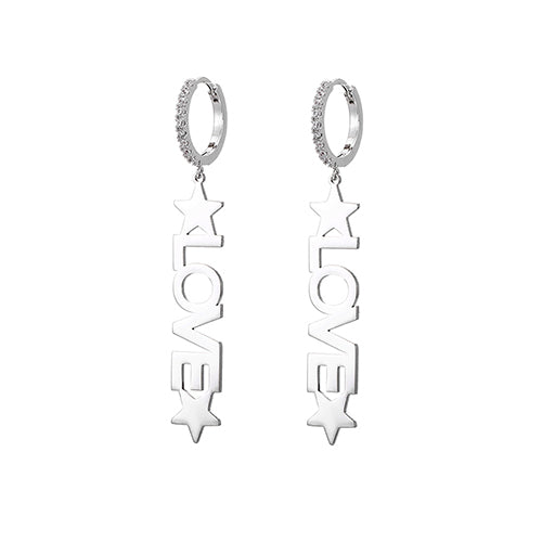 Love Letters Stainless Steel Hoop Earrings