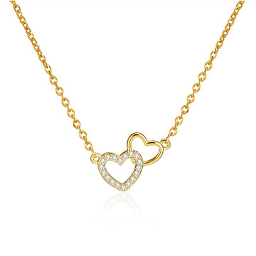 Lovely 2 Heart Pendant Women's Necklace