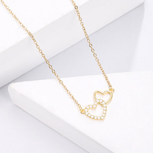 Lovely 2 Heart Pendant Women's Necklace